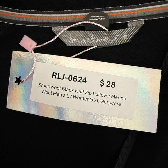 Smartwool Black Half Zip Pullover Merino Wool Men’s L / Women’s XL Gorpcore - Picture 3 of 6